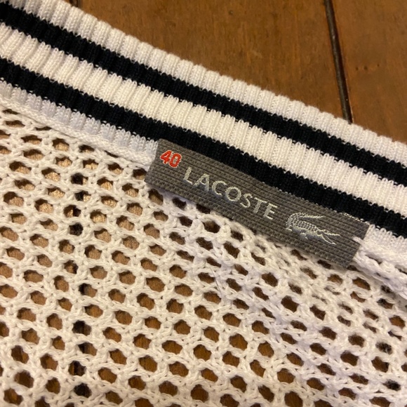 Lacoste Open Stitch V Neck Sweater - Picture 2 of 3